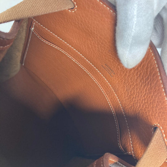 HERMES Backpack leather Brown Sherpa PM Women Used Authentic