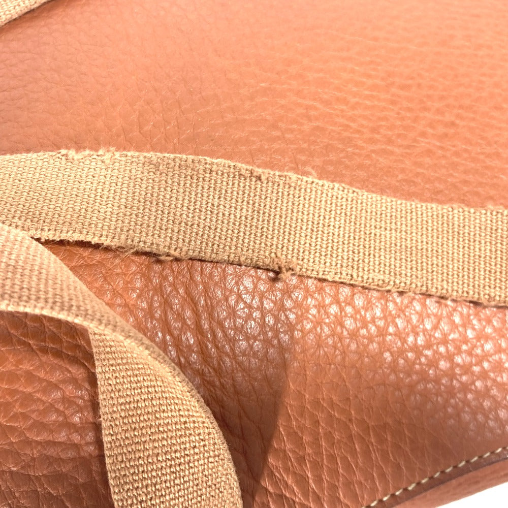 HERMES Backpack leather Brown Sherpa PM Women Used Authentic