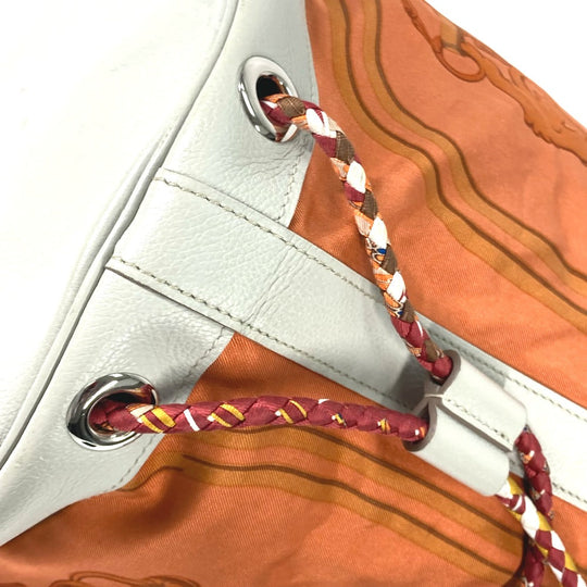 HERMES Shoulder Bag Silk, Leather Orange Shoulder soie cool 22 brides de gala Women Used Authentic
