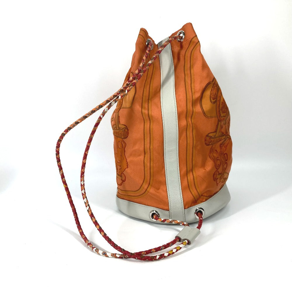HERMES Shoulder Bag Silk, Leather Orange Shoulder soie cool 22 brides de gala Women Used Authentic