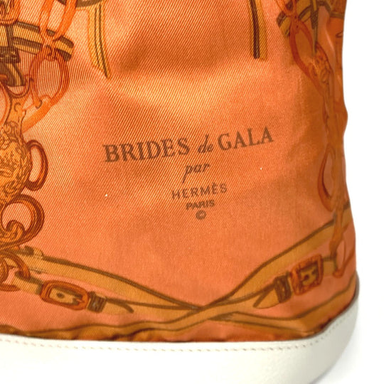 HERMES Shoulder Bag Silk, Leather Orange Shoulder soie cool 22 brides de gala Women Used Authentic