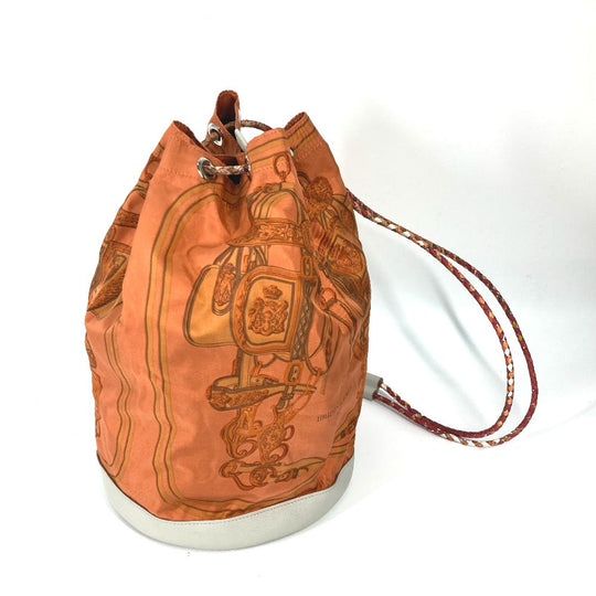 HERMES Shoulder Bag Silk, Leather Orange Shoulder soie cool 22 brides de gala Women Used Authentic