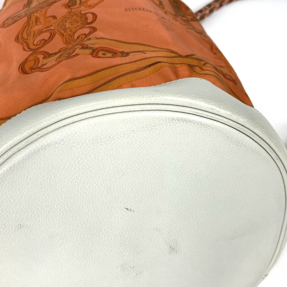 HERMES Shoulder Bag Silk, Leather Orange Shoulder soie cool 22 brides de gala Women Used Authentic
