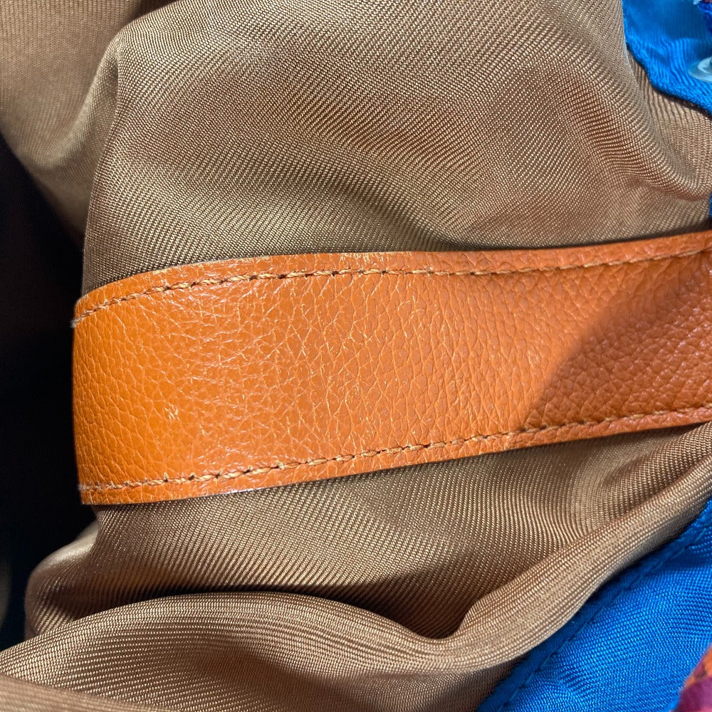 HERMES Shoulder Bag Silk, Leather Orange Sowacool 22 Drawstring Bag Women Used Authentic