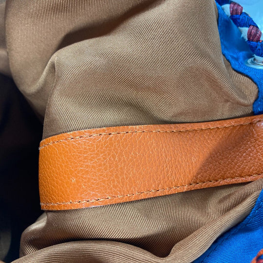 HERMES Shoulder Bag Silk, Leather Orange Sowacool 22 Drawstring Bag Women Used Authentic