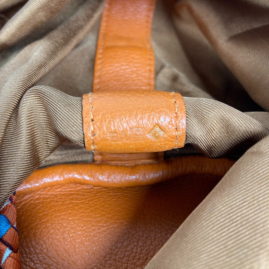 HERMES Shoulder Bag Silk, Leather Orange Sowacool 22 Drawstring Bag Women Used Authentic
