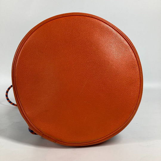 HERMES Shoulder Bag Silk, Leather Orange Sowacool 22 Drawstring Bag Women Used Authentic