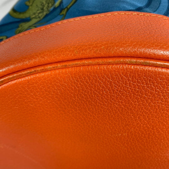 HERMES Shoulder Bag Silk, Leather Orange Sowacool 22 Drawstring Bag Women Used Authentic