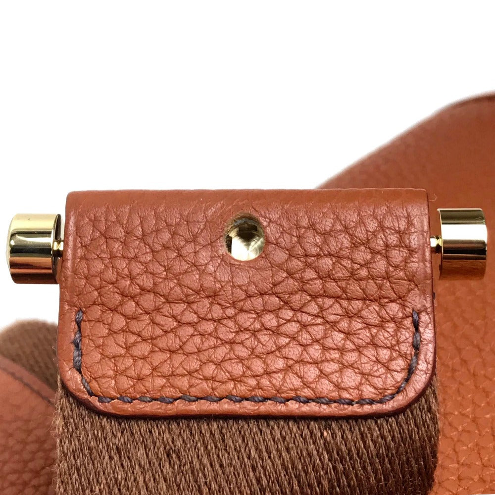 HERMES Shoulder Bag Taurillon Clemence Brown Boolean Lang Women Used Authentic