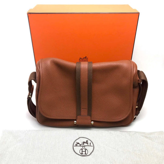 HERMES Shoulder Bag Taurillon Clemence Brown Boolean Lang Women Used Authentic