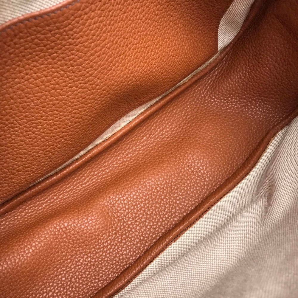 HERMES Shoulder Bag Taurillon Clemence Brown Boolean Lang Women Used Authentic