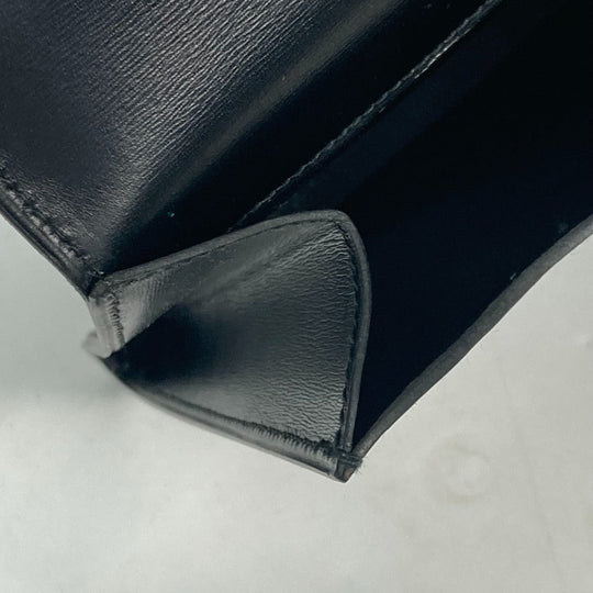 HERMES Clutch bag Box scarf black bag pouch Kirius mens Used Authentic