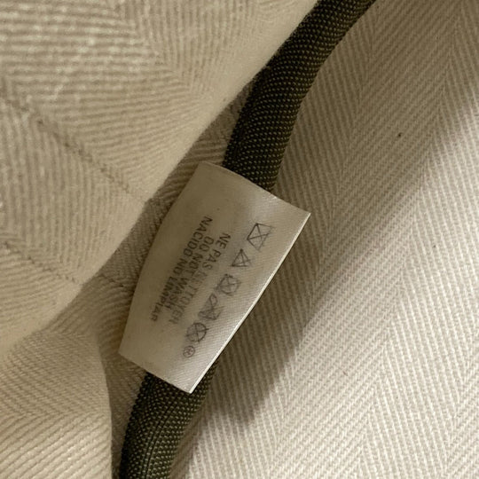 HERMES Shoulder Bag Leather / canvas white Crossbody Sac de Pansage bucket type Women Used Authentic