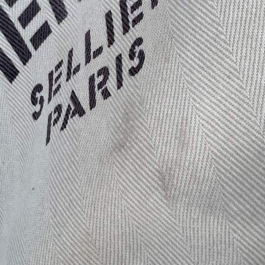 HERMES Shoulder Bag Leather / canvas white Crossbody Sac de Pansage bucket type Women Used Authentic