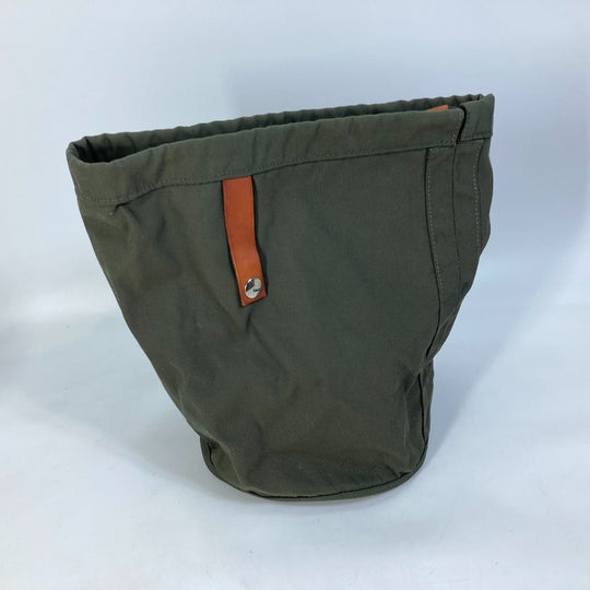 HERMES Shoulder Bag Leather / canvas white Crossbody Sac de Pansage bucket type Women Used Authentic