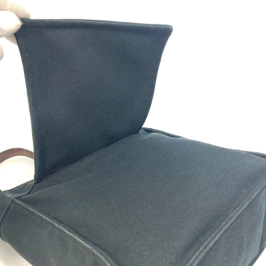 HERMES Tote Bag Canvas, Leather black Shoulder Maruwari PM Women Used Authentic