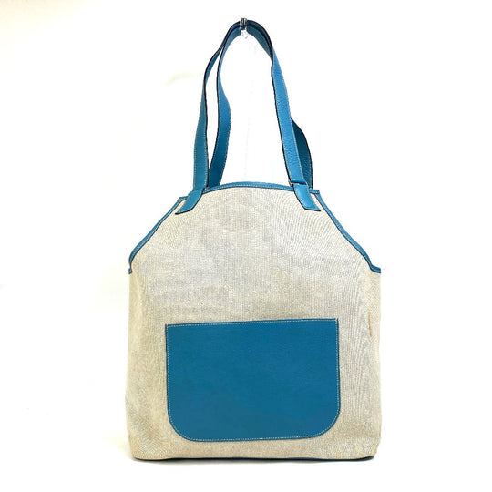 HERMES Tote Bag Toile Ash / Taurillon Clemence blue Shoulder Bag Shoulder Bag Jardine PM Women Used Authentic