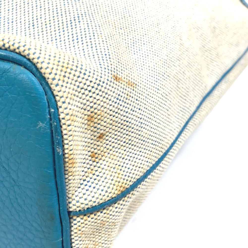 HERMES Tote Bag Toile Ash / Taurillon Clemence blue Shoulder Bag Shoulder Bag Jardine PM Women Used Authentic