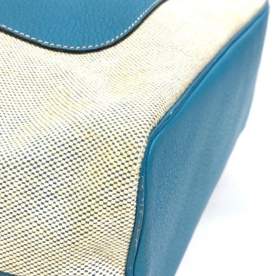HERMES Tote Bag Toile Ash / Taurillon Clemence blue Shoulder Bag Shoulder Bag Jardine PM Women Used Authentic