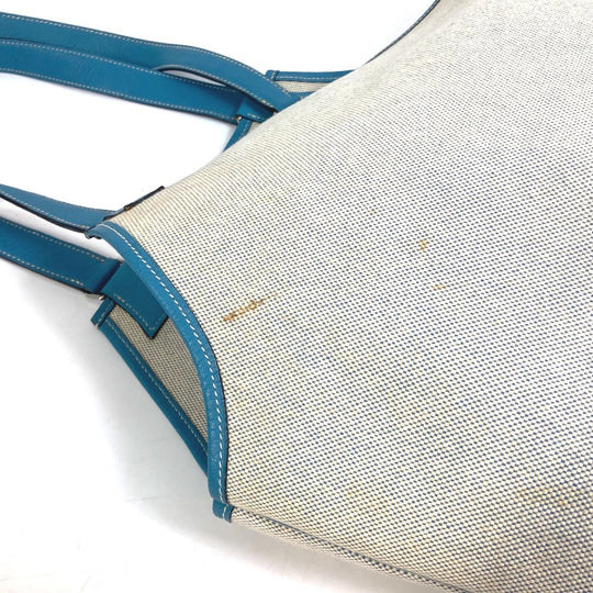 HERMES Tote Bag Toile Ash / Taurillon Clemence blue Shoulder Bag Shoulder Bag Jardine PM Women Used Authentic