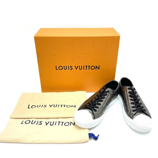 LOUIS VUITTON sneakers 1A90GA Leather , Metallic Damier Leather gray Damier Tattoo Line 7