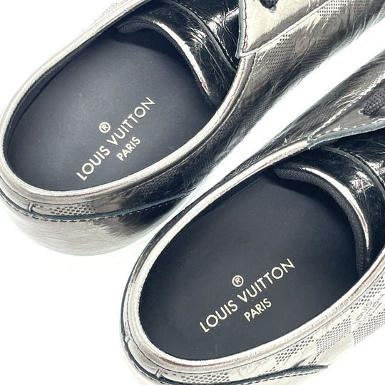 LOUIS VUITTON sneakers 1A90GA Leather , Metallic Damier Leather gray Damier Tattoo Line 7