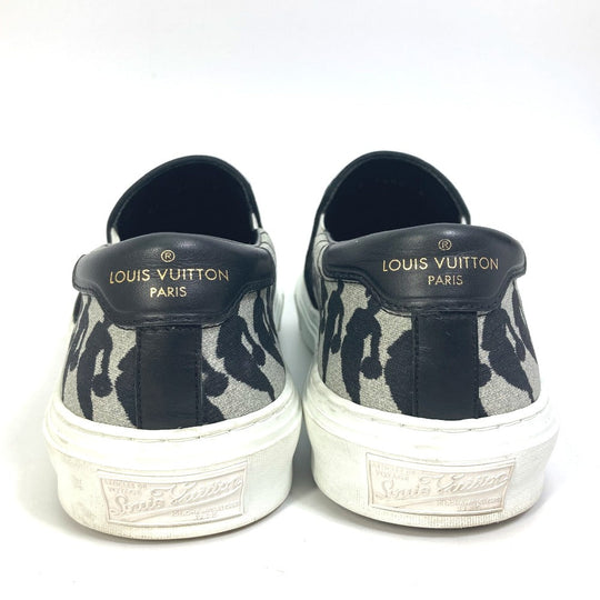 LOUIS VUITTON Slip-on Canvas, Canvas gray NBA collaboration Trocadero Sneakers Slip-on mens 6 Used Authentic