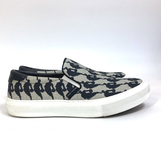 LOUIS VUITTON Slip-on Canvas, Canvas gray NBA collaboration Trocadero Sneakers Slip-on mens 6 Used Authentic