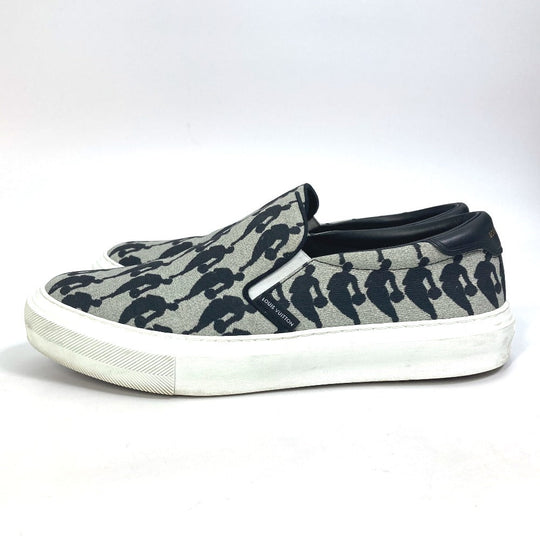 LOUIS VUITTON Slip-on Canvas, Canvas gray NBA collaboration Trocadero Sneakers Slip-on mens 6 Used Authentic