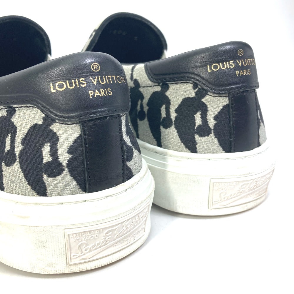 LOUIS VUITTON Slip-on Canvas, Canvas gray NBA collaboration Trocadero Sneakers Slip-on mens 6 Used Authentic