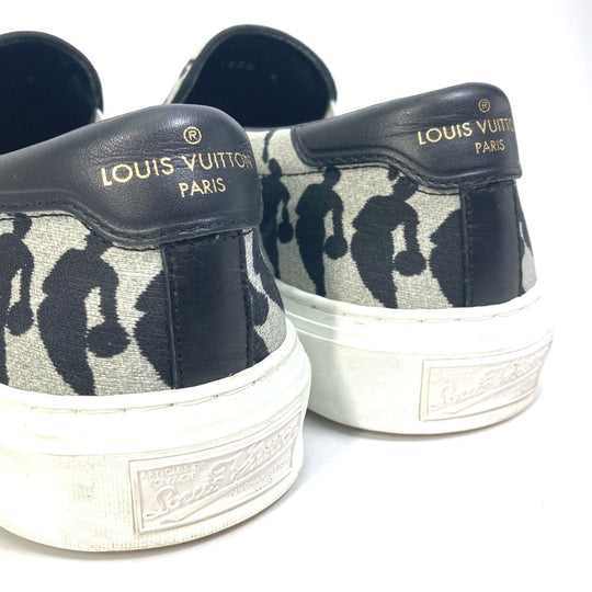 LOUIS VUITTON Slip-on Canvas, Canvas gray NBA collaboration Trocadero Sneakers Slip-on mens 6 Used Authentic