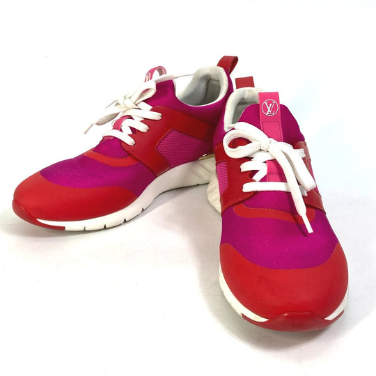 LOUIS VUITTON sneakers Nylon, Nylon pink By color logo Women 36 Used Authentic