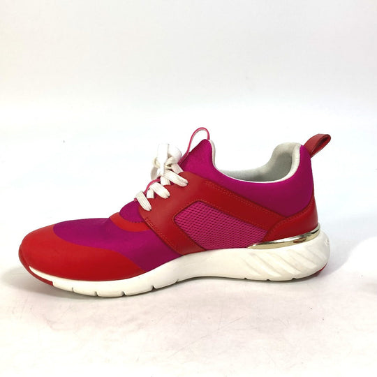 LOUIS VUITTON sneakers Nylon, Nylon pink By color logo Women 36 Used Authentic