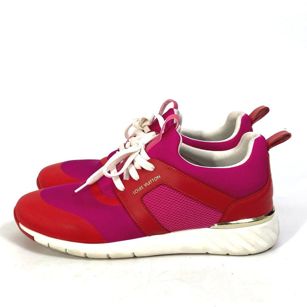 LOUIS VUITTON sneakers Nylon, Nylon pink By color logo Women 36 Used Authentic