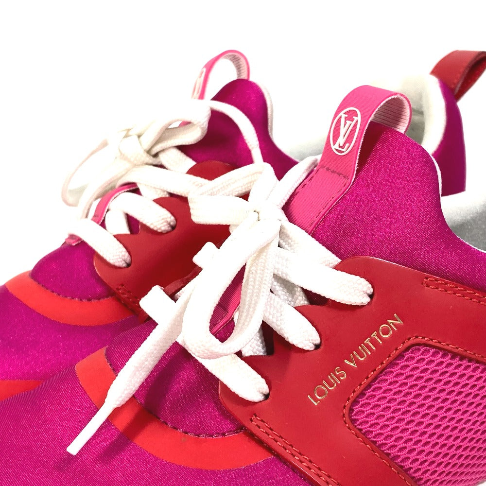 LOUIS VUITTON sneakers Nylon, Nylon pink By color logo Women 36 Used Authentic