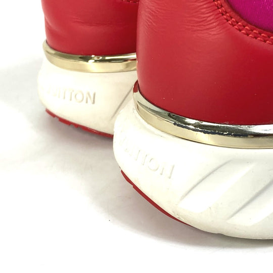 LOUIS VUITTON sneakers Nylon, Nylon pink By color logo Women 36 Used Authentic