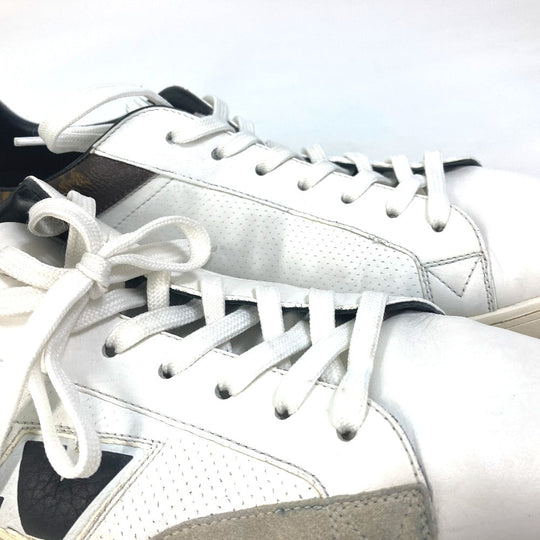 LOUIS VUITTON sneakers leather white Luxembourg line monogram logo 8.5