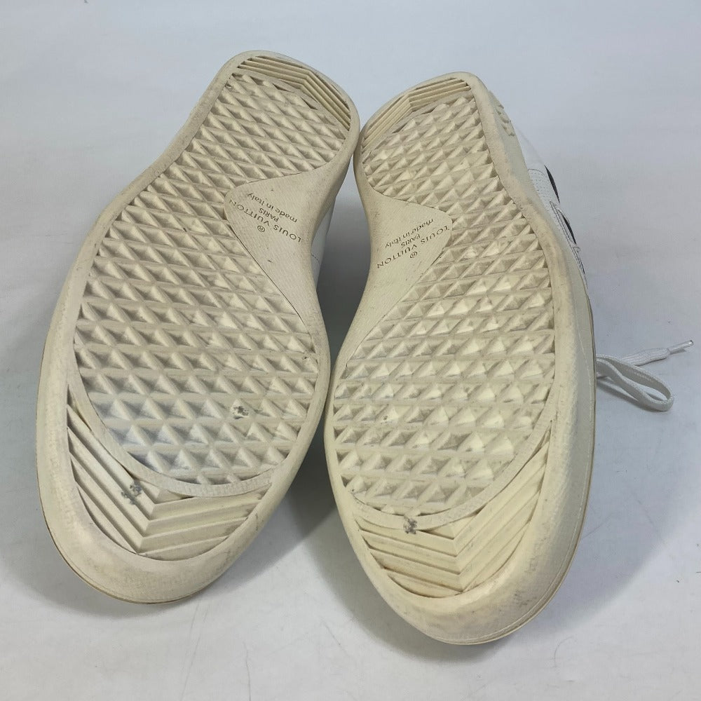 LOUIS VUITTON sneakers leather white Luxembourg line monogram logo 8.5