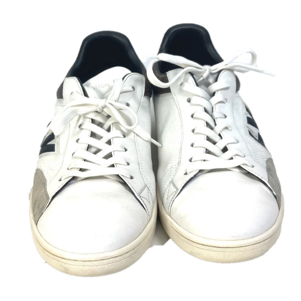 LOUIS VUITTON sneakers leather white Luxembourg line monogram logo 8.5