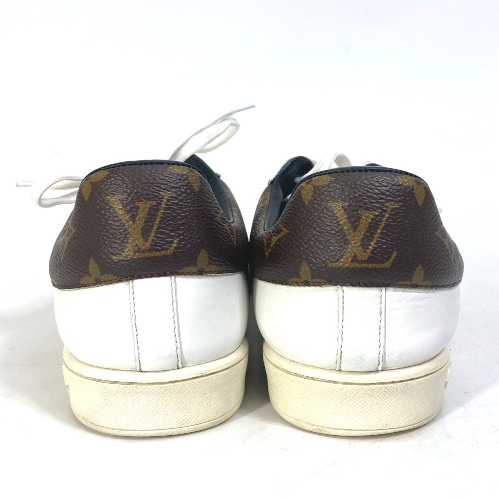 LOUIS VUITTON sneakers leather white Luxembourg line monogram logo 8.5