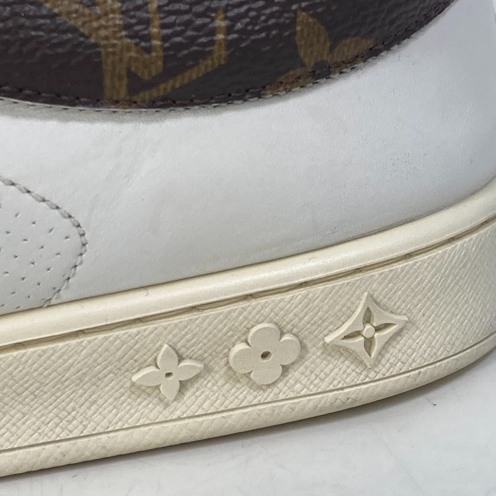 LOUIS VUITTON sneakers leather white Luxembourg line monogram logo 8.5