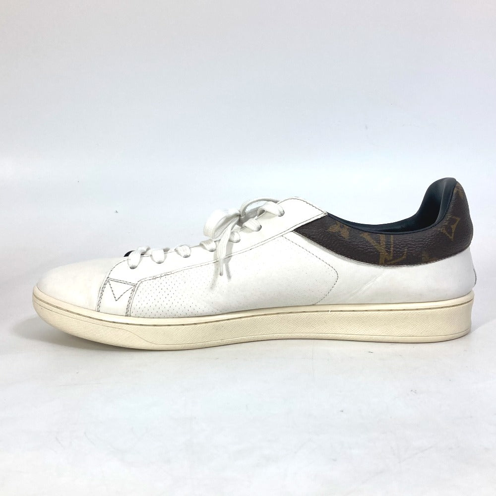 LOUIS VUITTON sneakers leather white Luxembourg line monogram logo 8.5