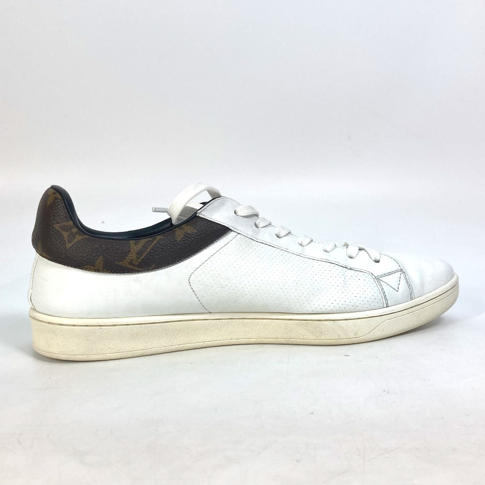 LOUIS VUITTON sneakers leather white Luxembourg line monogram logo 8.5