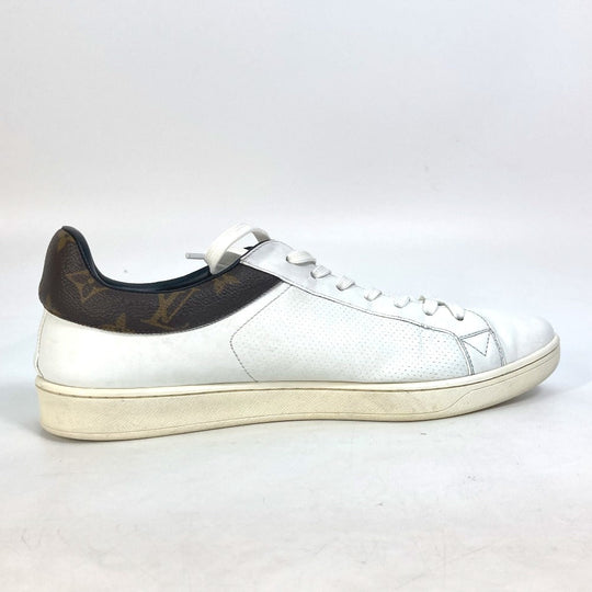 LOUIS VUITTON sneakers leather white Luxembourg line monogram logo 8.5