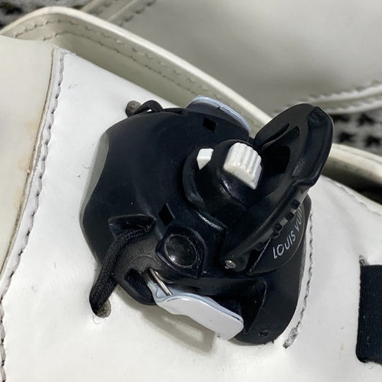LOUIS VUITTON sneakers Leather, Knit white fuel power sneakers 8.5