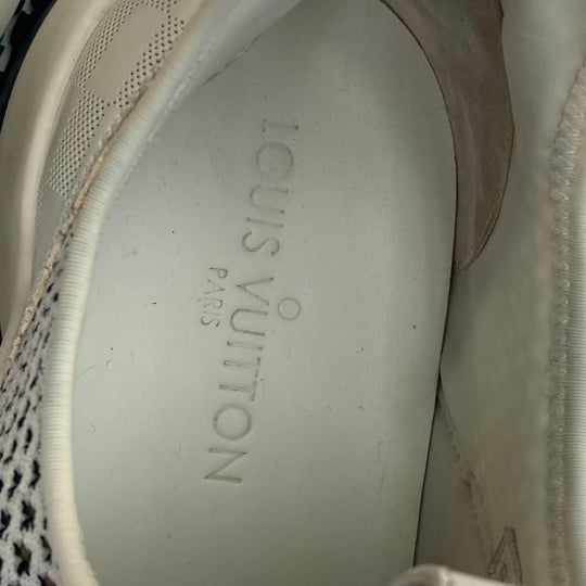 LOUIS VUITTON sneakers Leather, Knit white fuel power sneakers 8.5
