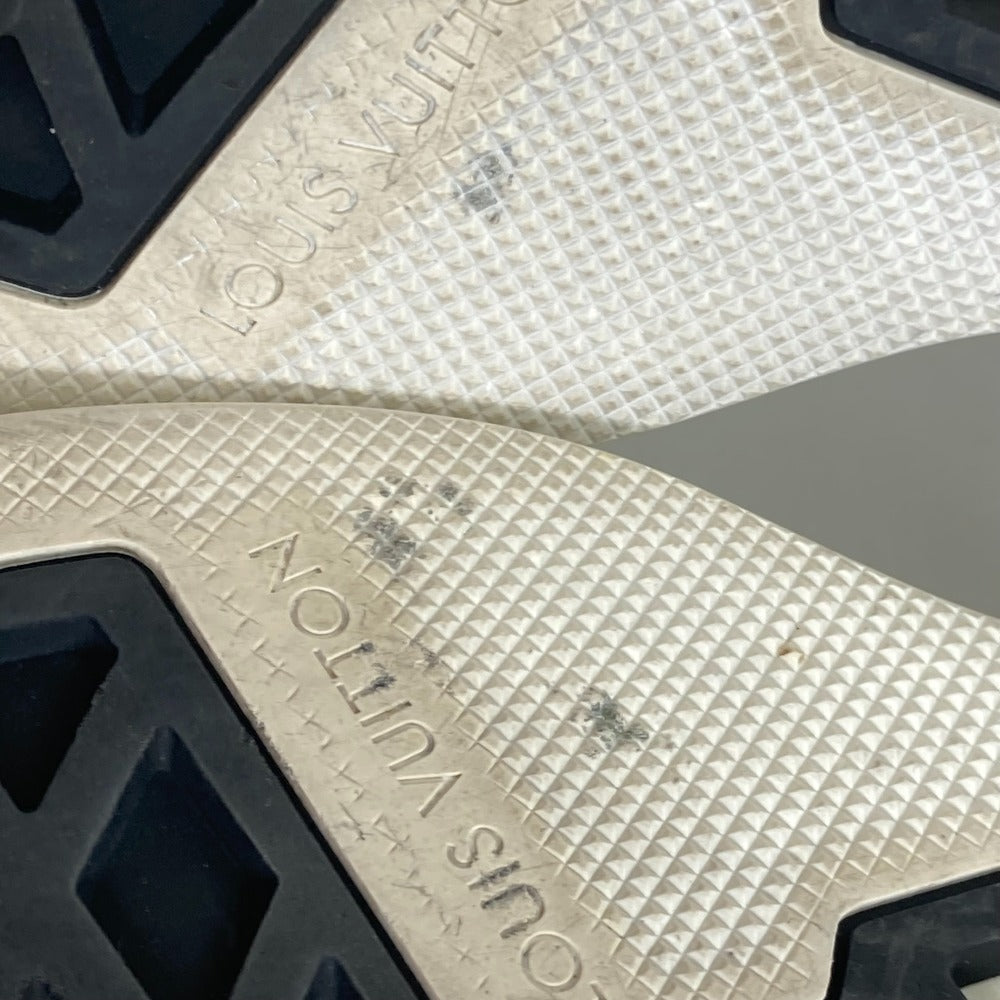 LOUIS VUITTON sneakers Leather, Knit white fuel power sneakers 8.5