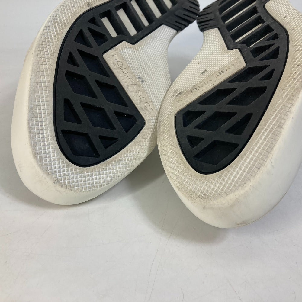 LOUIS VUITTON sneakers Leather, Knit white fuel power sneakers 8.5