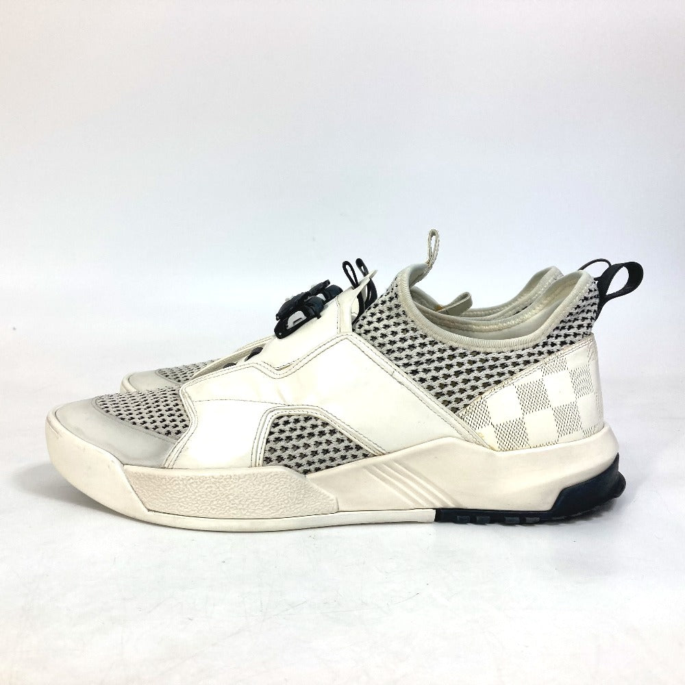 LOUIS VUITTON sneakers Leather, Knit white fuel power sneakers 8.5