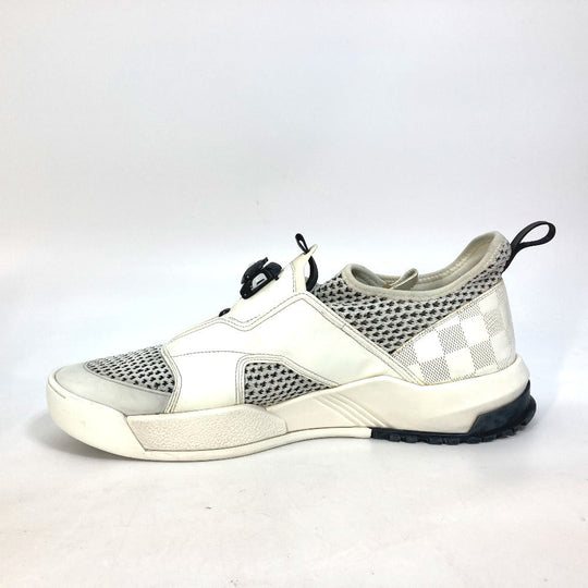 LOUIS VUITTON sneakers Leather, Knit white fuel power sneakers 8.5